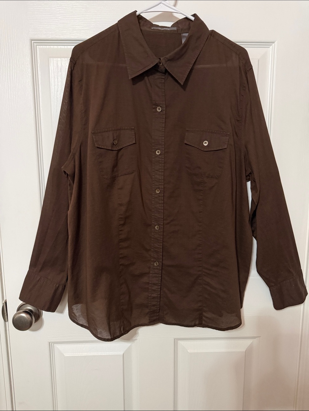 Liz Claiborne Dark Brown Button-Down Shirt